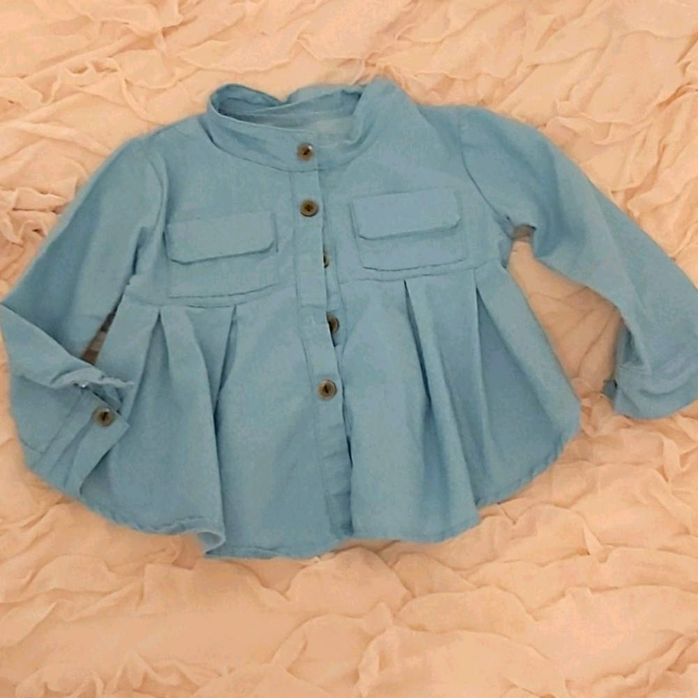 Denim look blouse never worn 3-4